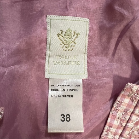 PAULE VASSEUR Silk Pink Eyelet Fabric Barbiecore Barbie core Jacket Blazer 6 38 - Picture 12 of 15